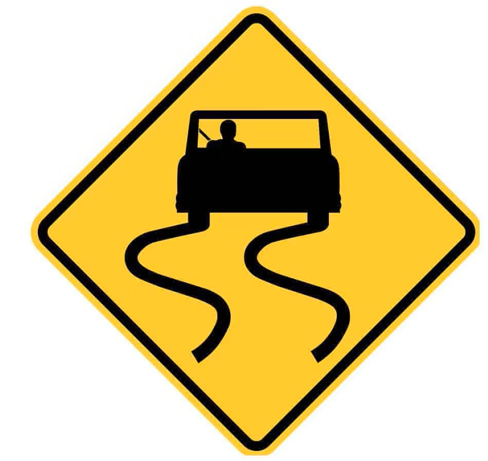 Road Sign - Car Swerve - Risk